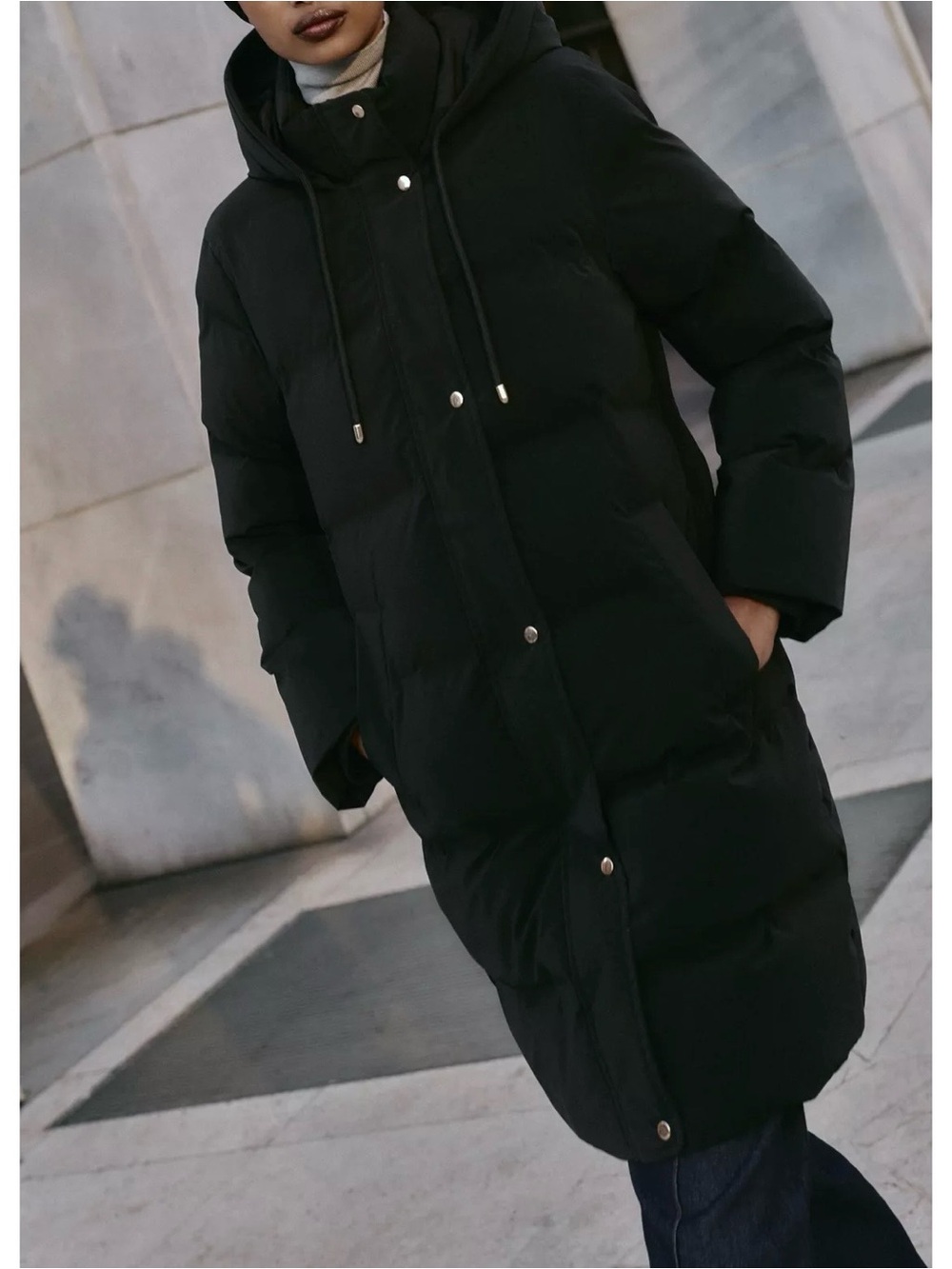 ZARA Black Windproff Puffer Jacket NWT